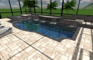 18 3-D Indoor Pool & Spa With Waterbolls And Waterfall