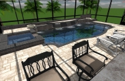 19 3-D Indoor Swiming Pool & Spa with Waterbolls And Waterfall