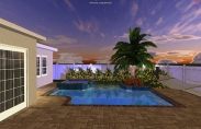 2 3-D Spa And Pool With Greenery
