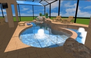 20 3-D Indoor Pool And Spa With Rockwork And Waterfall