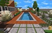 23 3-D Rectangular Pool With Greenery