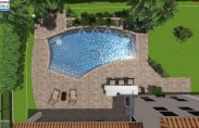 3-D Model Pool With Waterfall And Steps 16