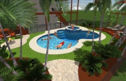 9 3-D Pool Model With Spa and Steps