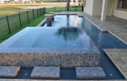 2 Geometric Pool with water bowls and spa