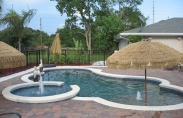 11 Natural-Freeform pool with spa, bubblers and palapa