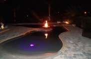 3 Natural-Freeform pool with LED lights and firepit