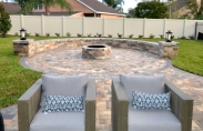 Outdoor Living Fire Pit Seating Wall - Circle Paver Kit