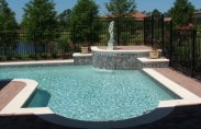 Freeform Pool with Waterfall and Statue