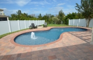 Outdoor Pool with Fire-pit Fountain and Laminar Jets