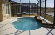 Freeform Indoor Pool with Concrete Steps