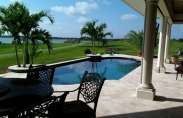 Freeform Pool with Greenery Outdoors