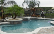 Outdoor Pool With Waterfall and Laminar Jets