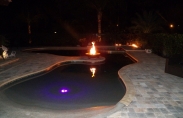 Freeform Outdoor Pool with LED Lighting
