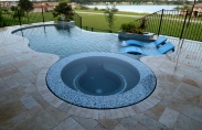 Signature Geometric Indoor Pool with Spa and Waterfall