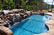 Signature Pool Indoor with Custom Rock Waterfall