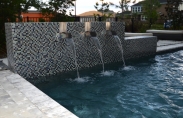 Custom Stainless Steel Scuppers with Glass Tile