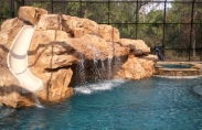 Large Carved Gunite Grotto with Slide