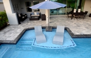 35. sunshelf with beverage stand and umbrella water features